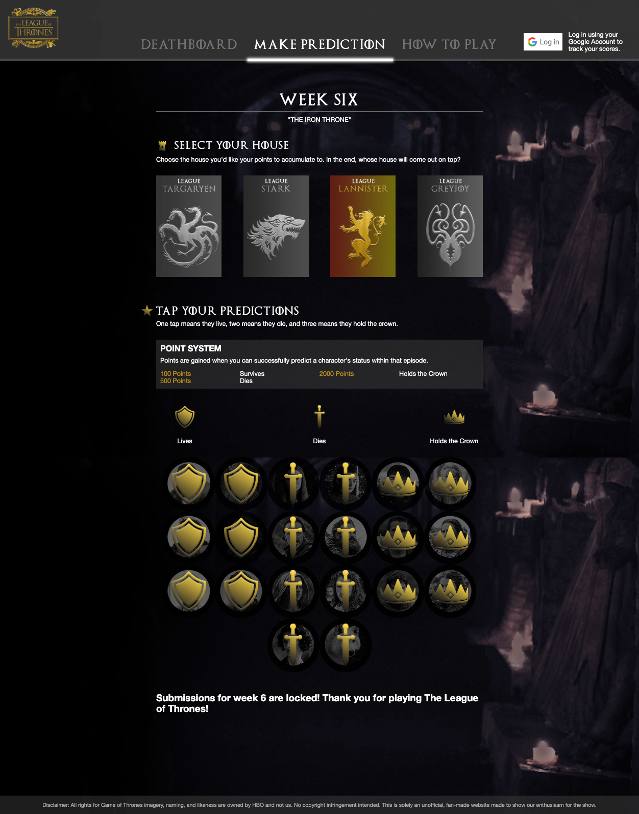 League of Thrones Unofficial Final Season Fantasy League 5